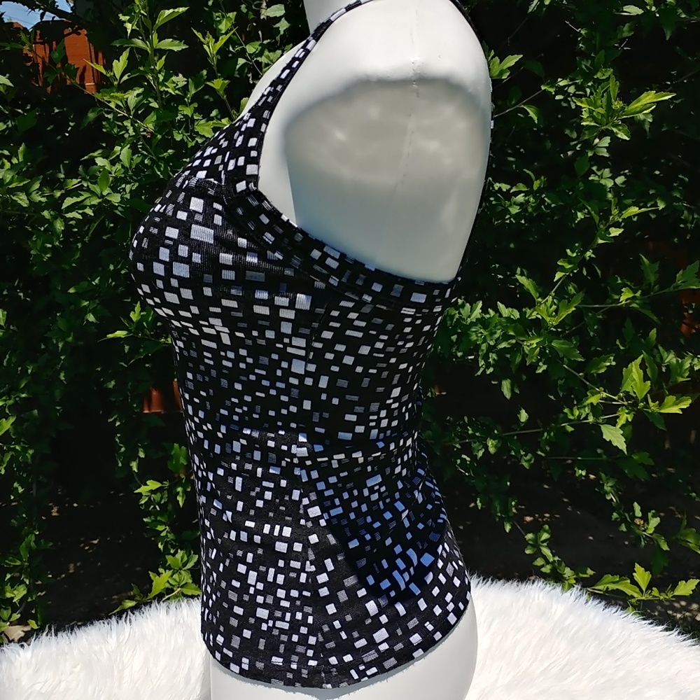 WHBM  Black & White Geometric Print Tank Top XS - Picture 3 of 6